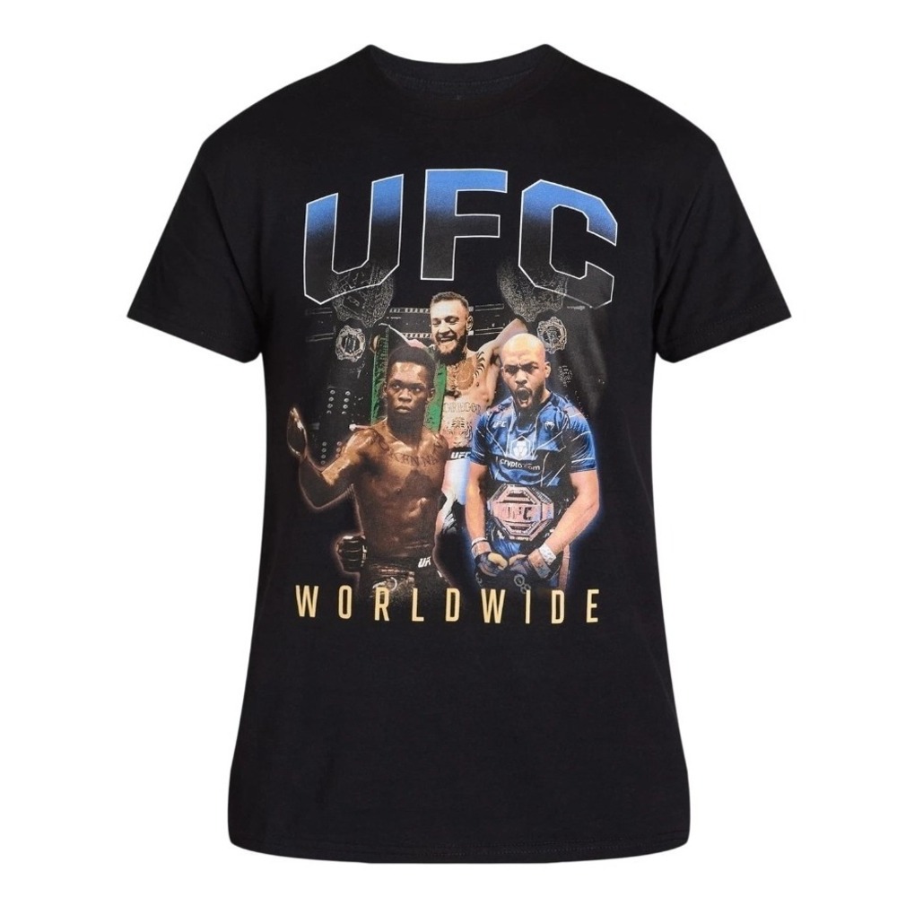 UFC‎ Worldwide Men's XXL Black Graphic Short Sleeve Crewneck T-Shirts Tee